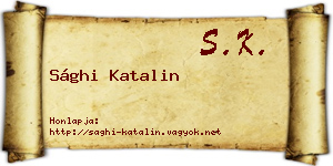 Sághi Katalin névjegykártya